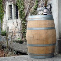 Botte di vino in rovere, barile, da usare come tavolo, decorazione - Botte naturale