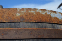 Botte da vino rustica in rovere, barile, da usare come cisterna per lacqua - Botte rustica