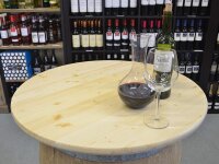 Tischplatte aus Holz mit Klarlack für Weinfass...