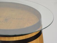 Glasplatte  für Weinfass - Tischplatte Durchmesser: 80 cm