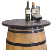 Tischplatte aus Holz - Nussbaumfarben - für Weinfass...