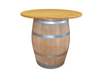 Tischplatte aus Holz mit Eichenlasur für Weinfass Stehtisch