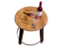 Tavolino realizzato da una botte di vino con doghe -...