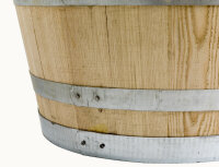 100 oder 150 Liter - Holzfass natur - geschlossen als kleiner Stehtisch - neu gefertigt aus Kastanie