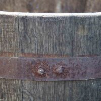 Botte da whisky in rovere tagliata a metà per utilizzo - ca. 70 cm diametro