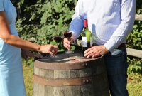 Botte di whisky da 190 litri, botte di rovere aperta utilizzata come cisterna per lacqua piovana