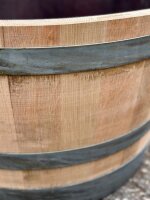 D 70cm - GESCHLIFFENES Weinfass halbiert als Miniteich oder Pflanzkübel - D70cm H40 100L Inhalt