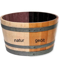 D70cm - GESCHLIFFENES Weinfass halbiert als Miniteich oder Pflanzkübel