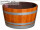 D 70cm - Halbiertes Weinfass geschliffen als Miniteich oder Pflanzkübel - D70cm H40 100L Inhalt